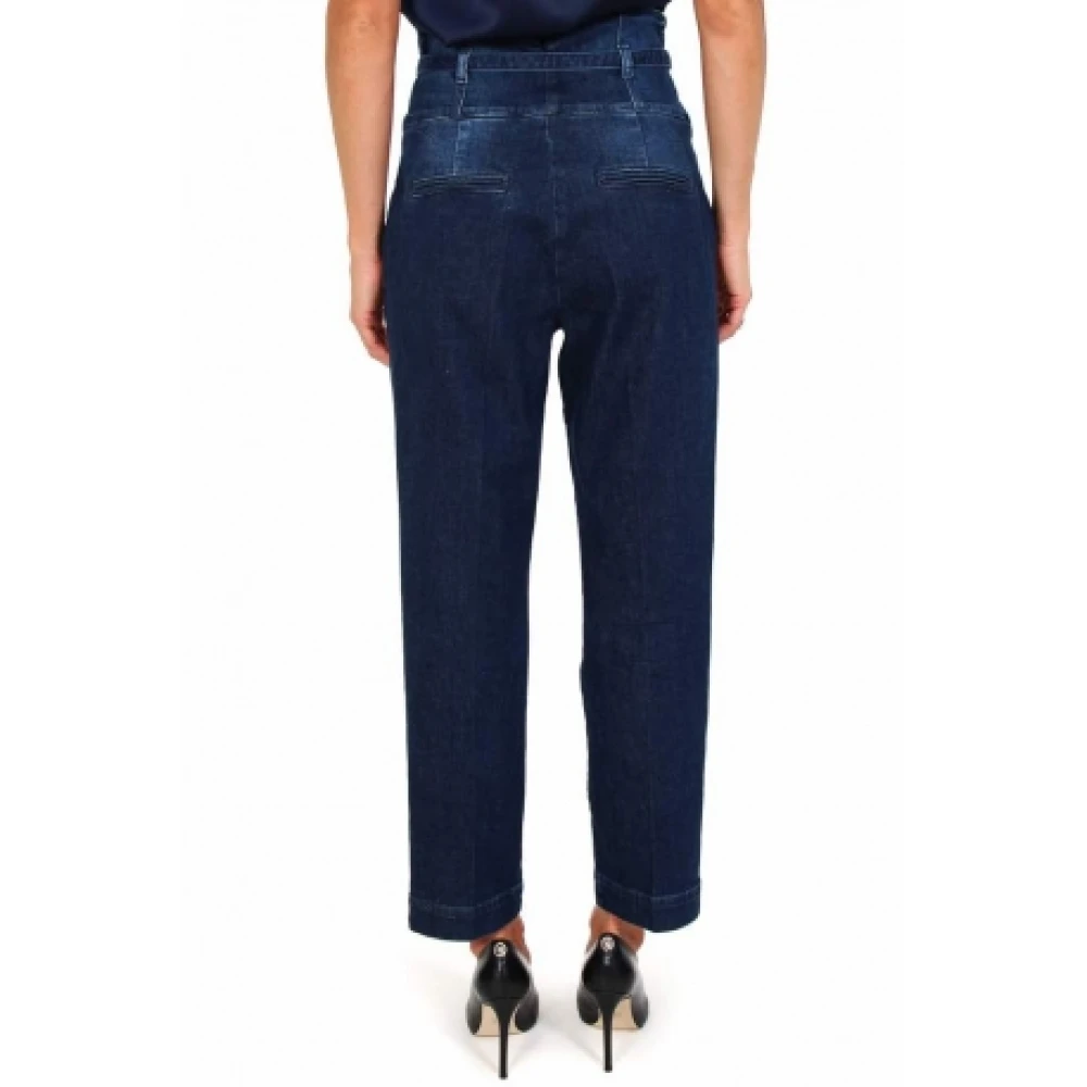 pinko Hoge Taille Bustier Jeans met Amerikaanse Zakken Blue Dames