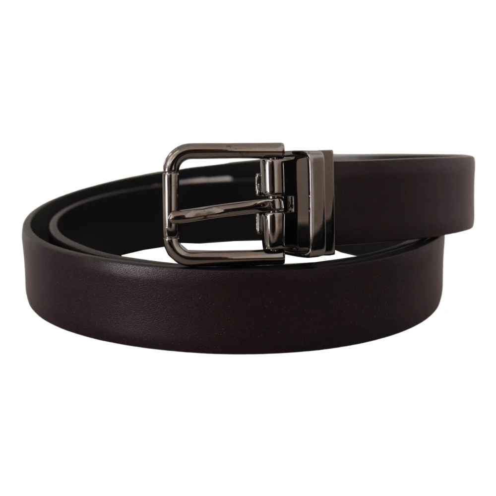 Dolce & Gabbana Elegante donkerbruine leren riem Brown Unisex