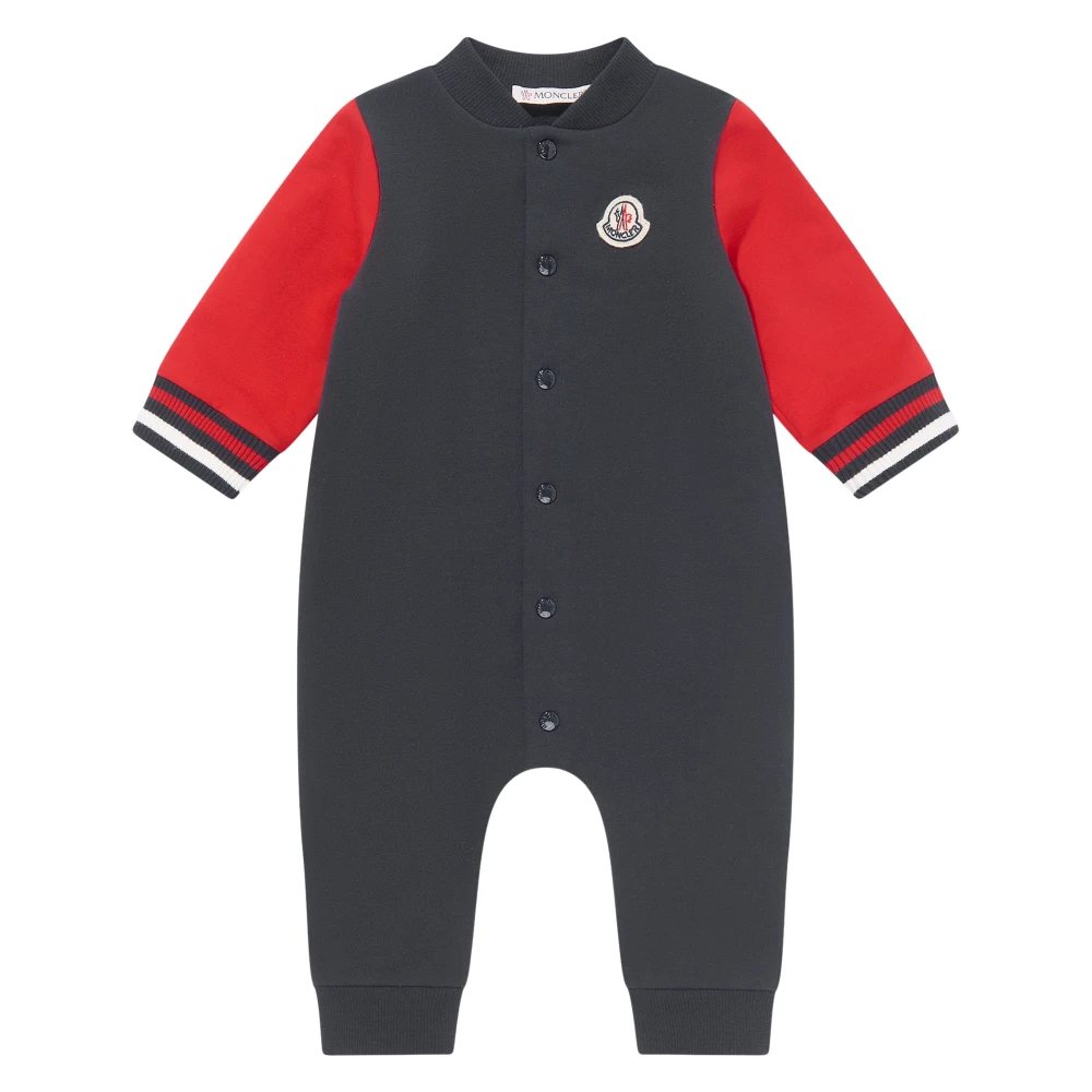 Moncler Boys Blue Body,, Baby Logo Romper In Navy Medium