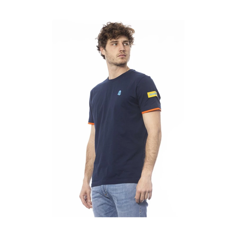 Invicta Blauw Katoen Logo Print T-Shirt Blue Heren