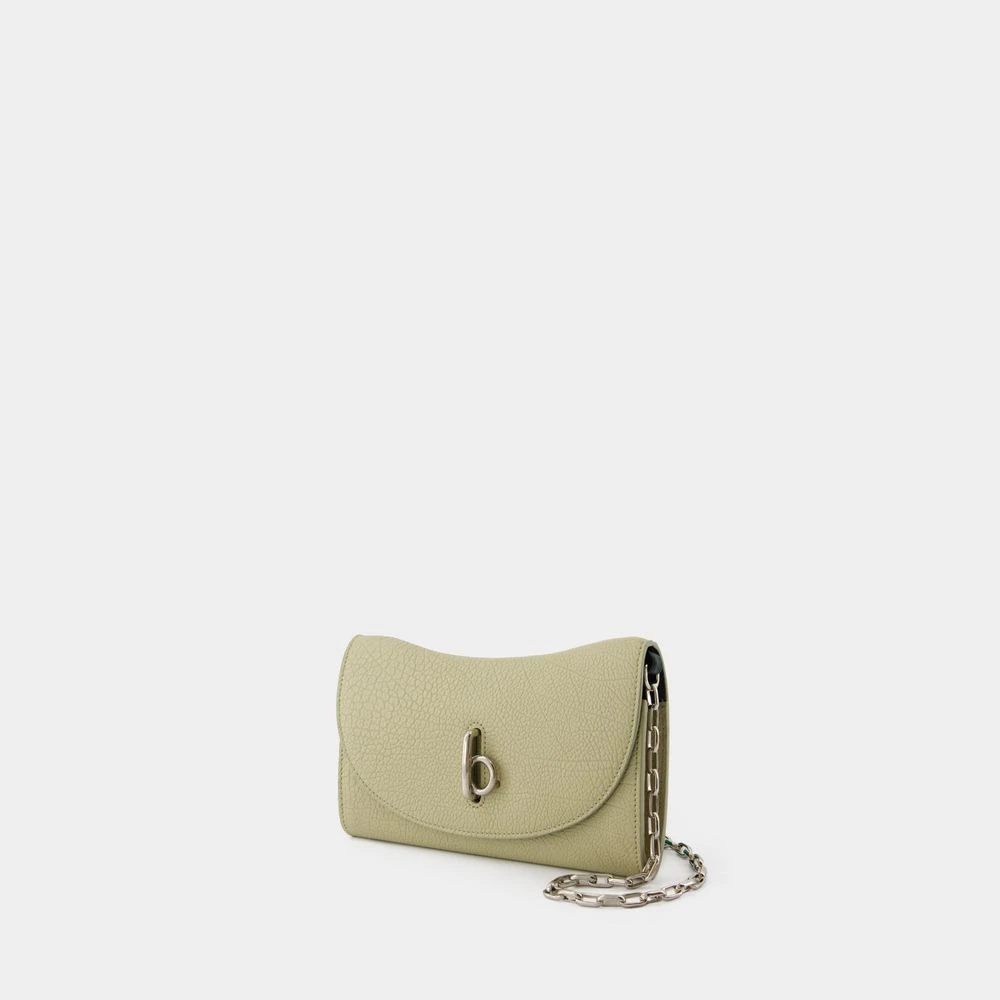 Burberry Beige Leren Rocking Horse Portemonnee Ketting Beige Dames