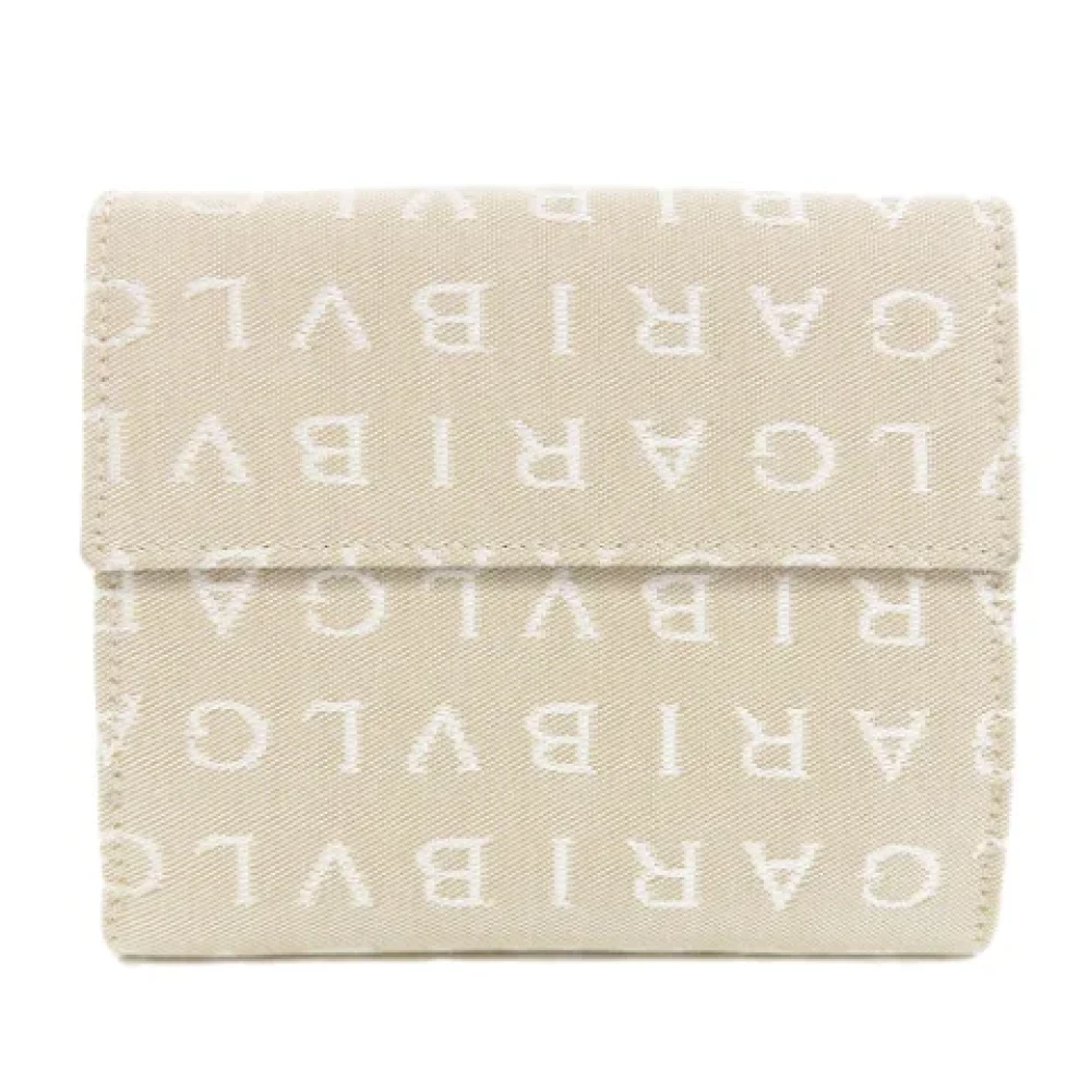 Bvlgari Vintage Pre-owned Canvas wallets Beige Dames