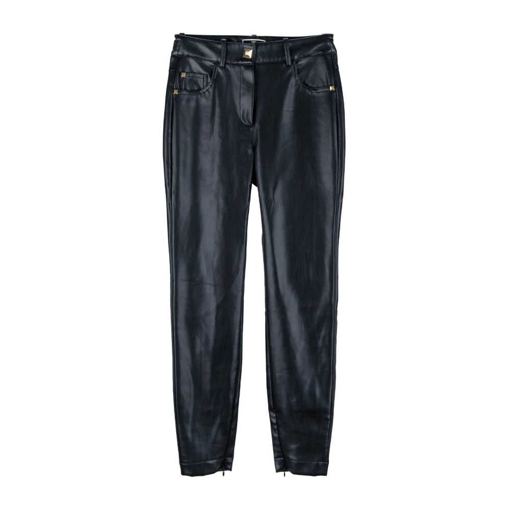 Elisabetta Franchi Dames Ritsbroek met Gouden Details Black Dames