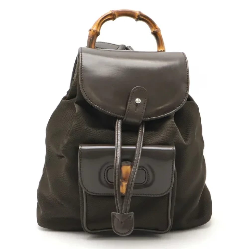 Gucci Vintage Pre-owned Canvas backpacks Brown Dames