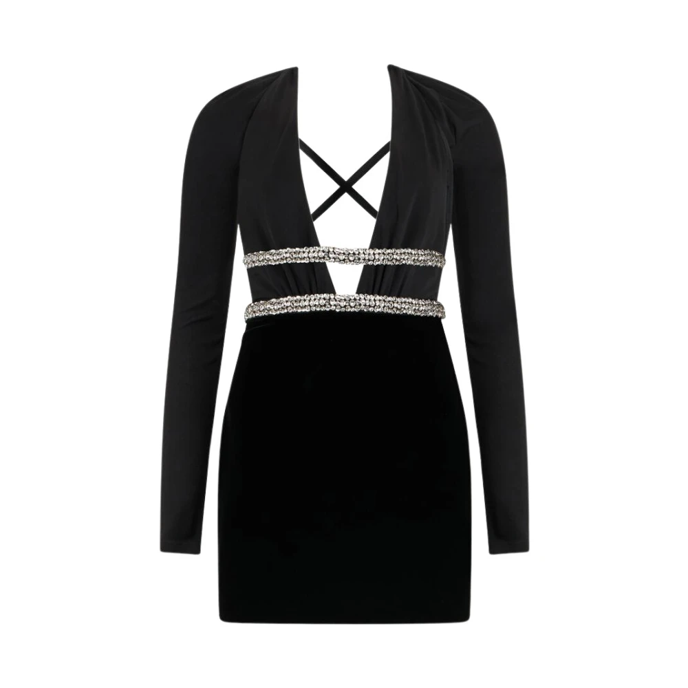 Roberto Cavalli Women's Black Party Dresses, S, Embroidered Dress