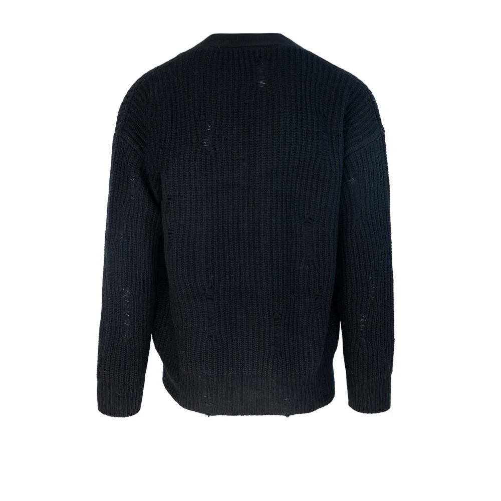 Amaránto Zwarte Vest met Distressed Effect Black Heren