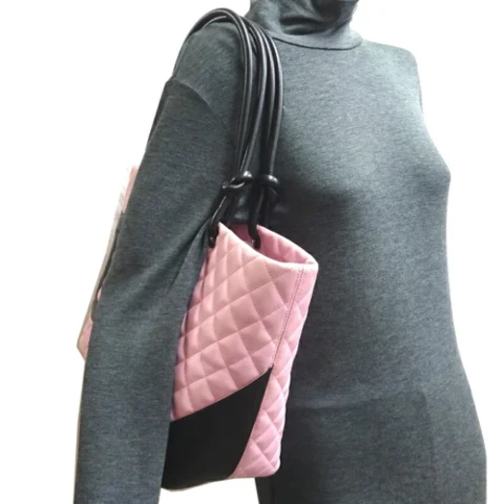 Chanel Vintage Pre-owned Leather chanel-bags Pink Dames