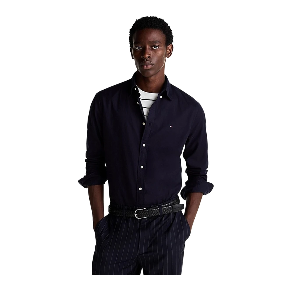 Tommy Hilfiger Casual Donkerblauw Overhemd Blue Heren
