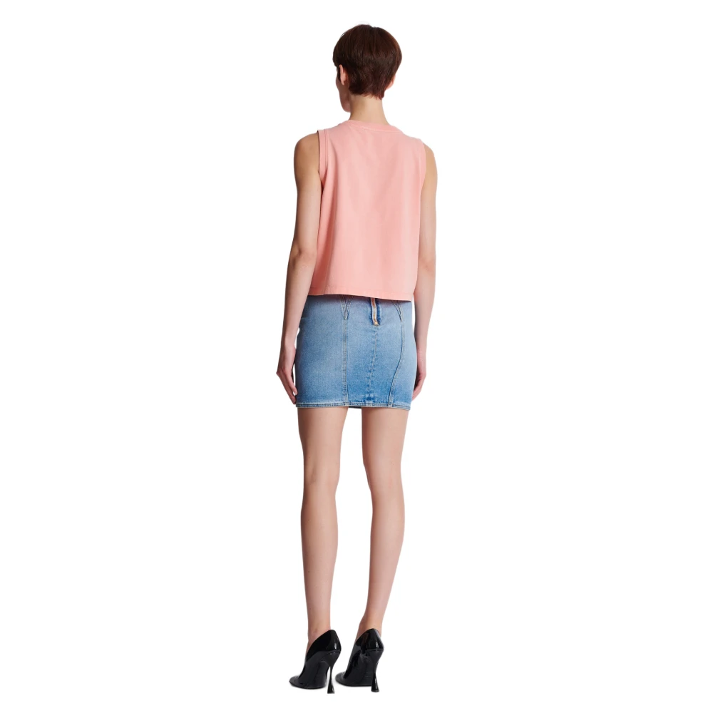 Balmain Tanktop met Vintage Borduursel Pink Dames