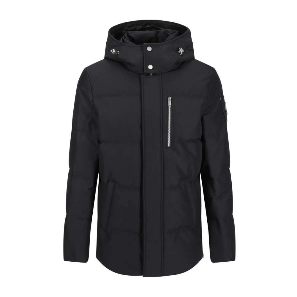Moose Knuckles Zwarte Winterjas met Logodetail Black Heren