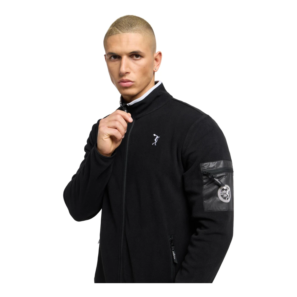 carlo colucci Sportieve Fleecejas Black Heren