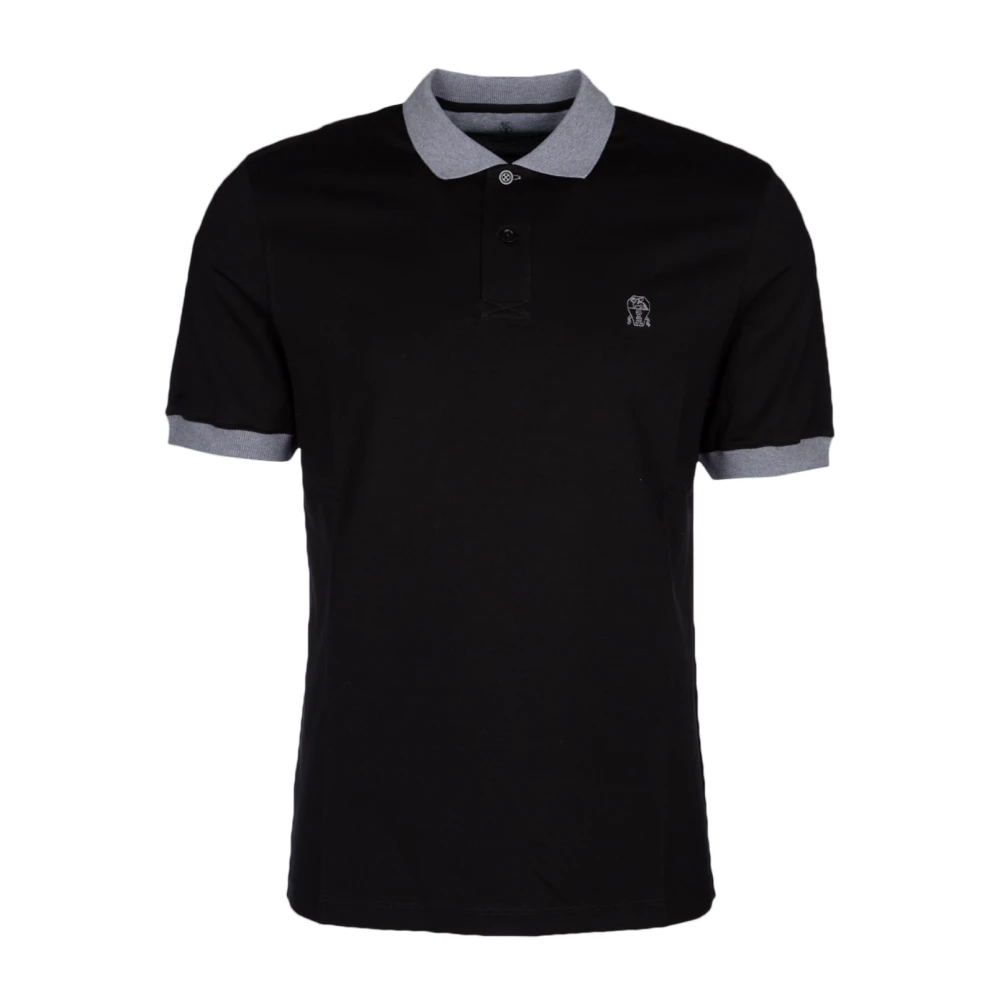 BRUNELLO CUCINELLI Klassieke Polo Shirt voor Mannen Black Heren