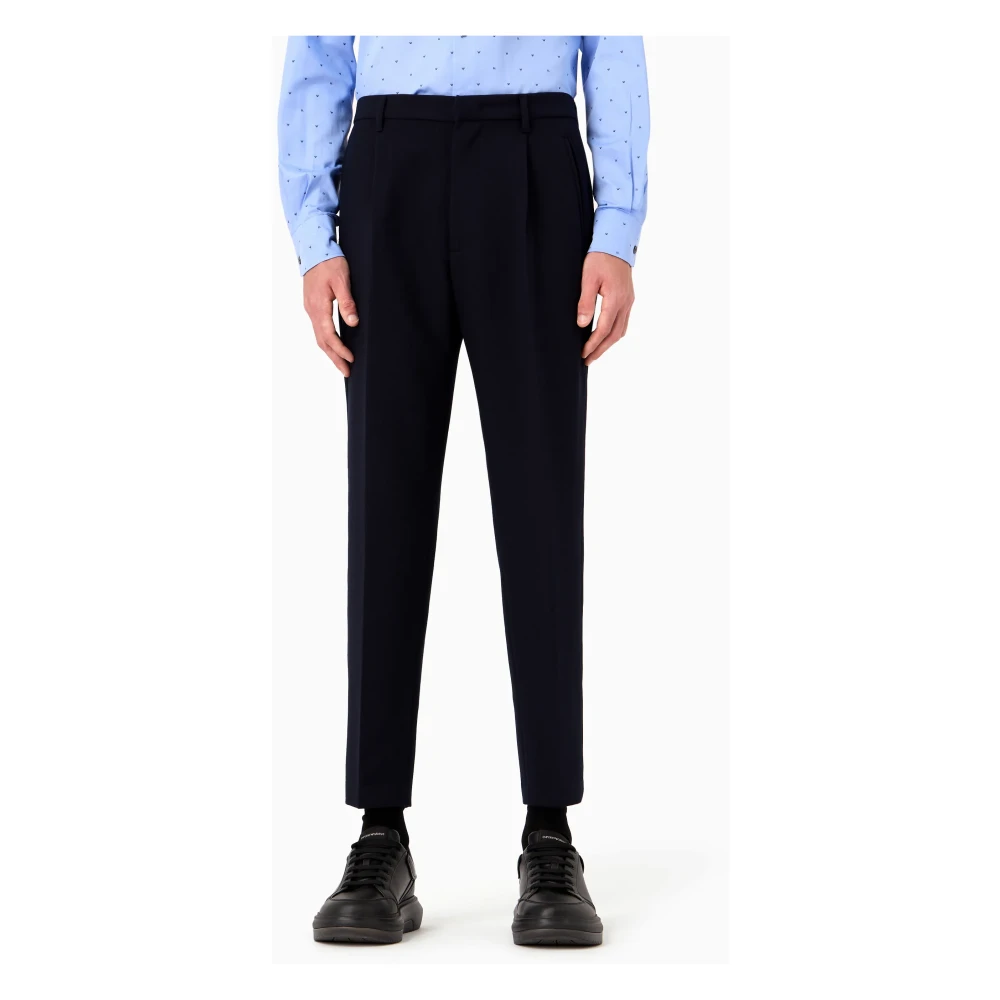 Emporio Armani Suit Trousers Blue Heren