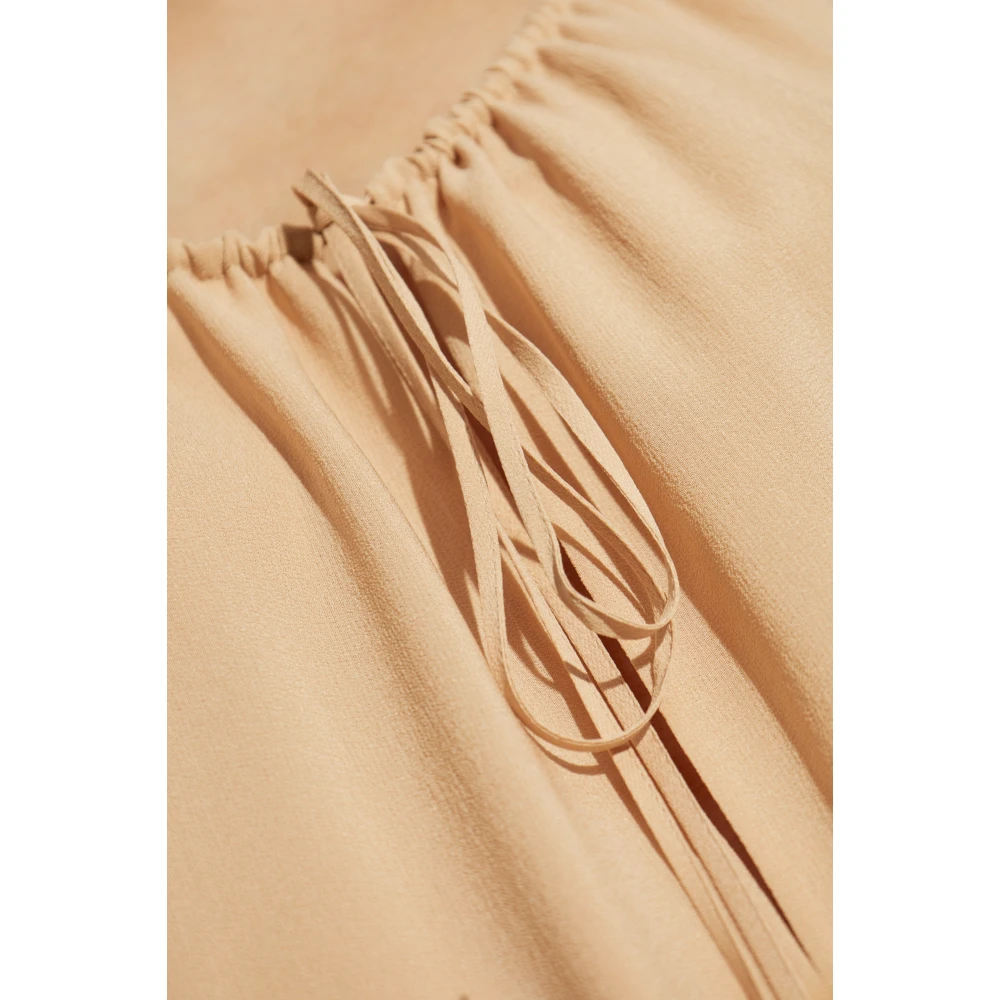 Chloé Zijden jurk met ruches Beige Dames