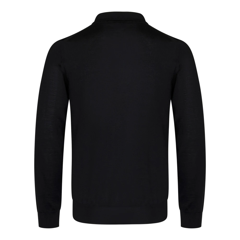 Brioni Zwarte Wol Zijde Kasjmier Trui Black Heren