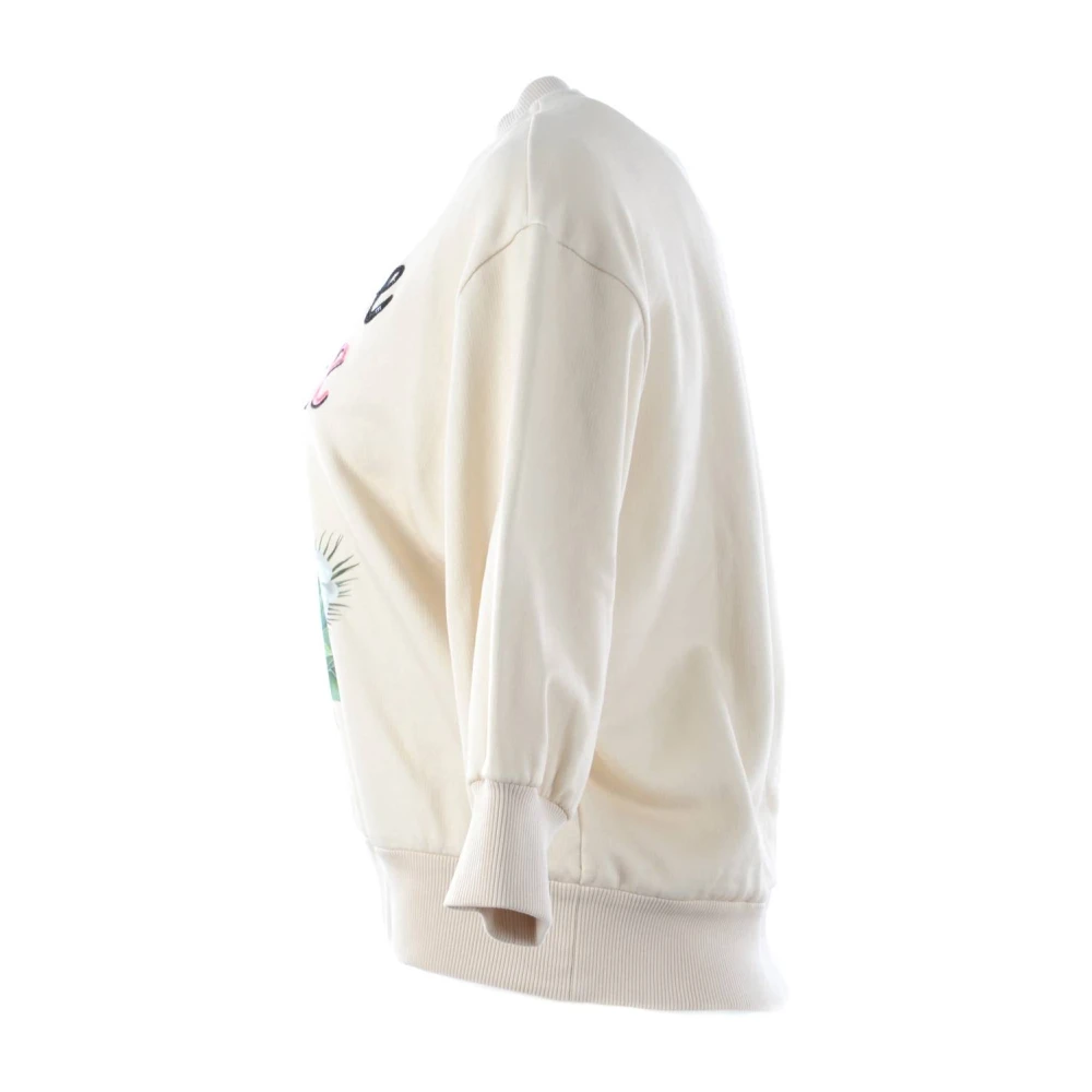 Dolce & Gabbana Katoenen Sweatshirt Upgrade Stijlvolle Casual Look Beige Dames
