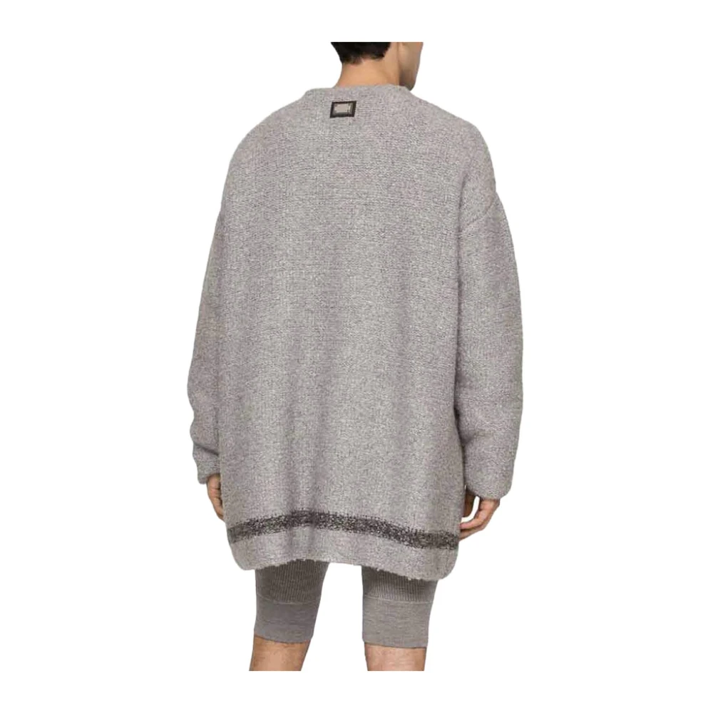 Dolce & Gabbana Technische Wol Logo Vest Gray Heren