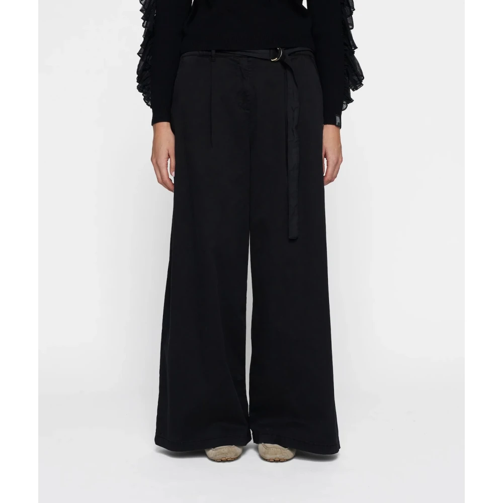 10Days Zwarte Oversize Wijde Pijp Broek Black Dames