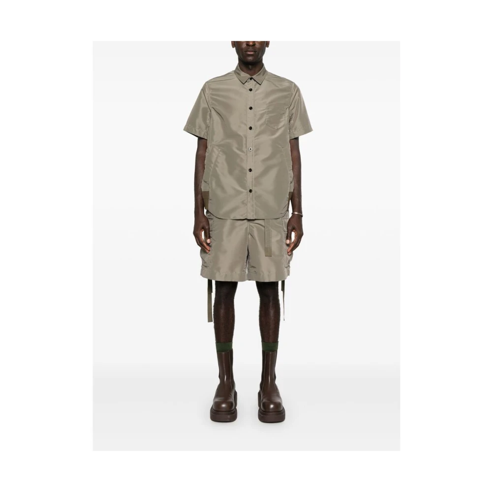Sacai Cargo Zak Olijfgroene Shorts Green Heren