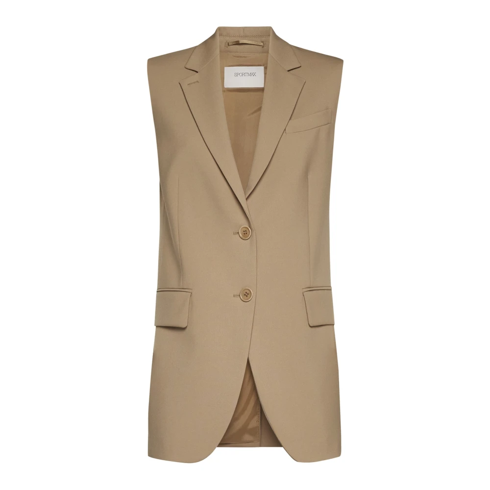 SPORTMAX Beige Mouwloze Jassen Beige Dames