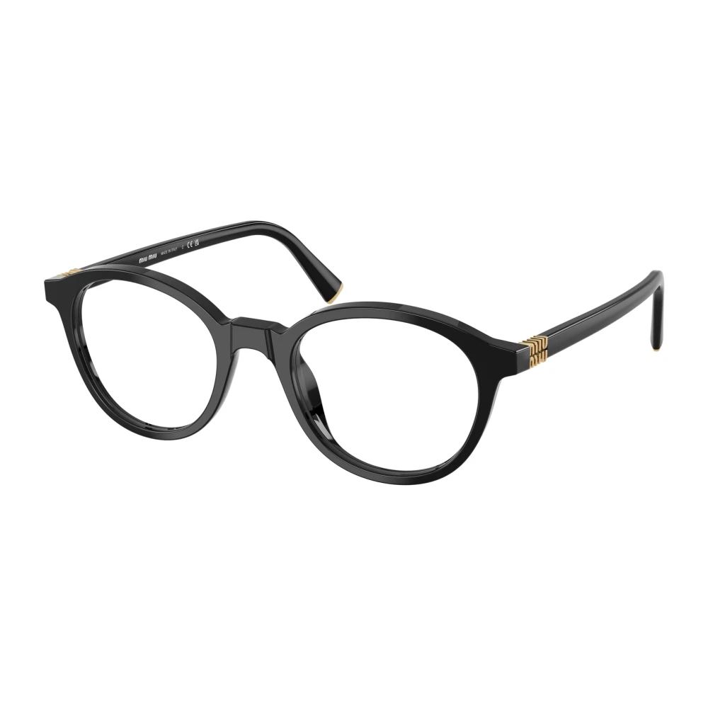 Miu Stijlvolle Bril in Gouden Kleur Black Dames