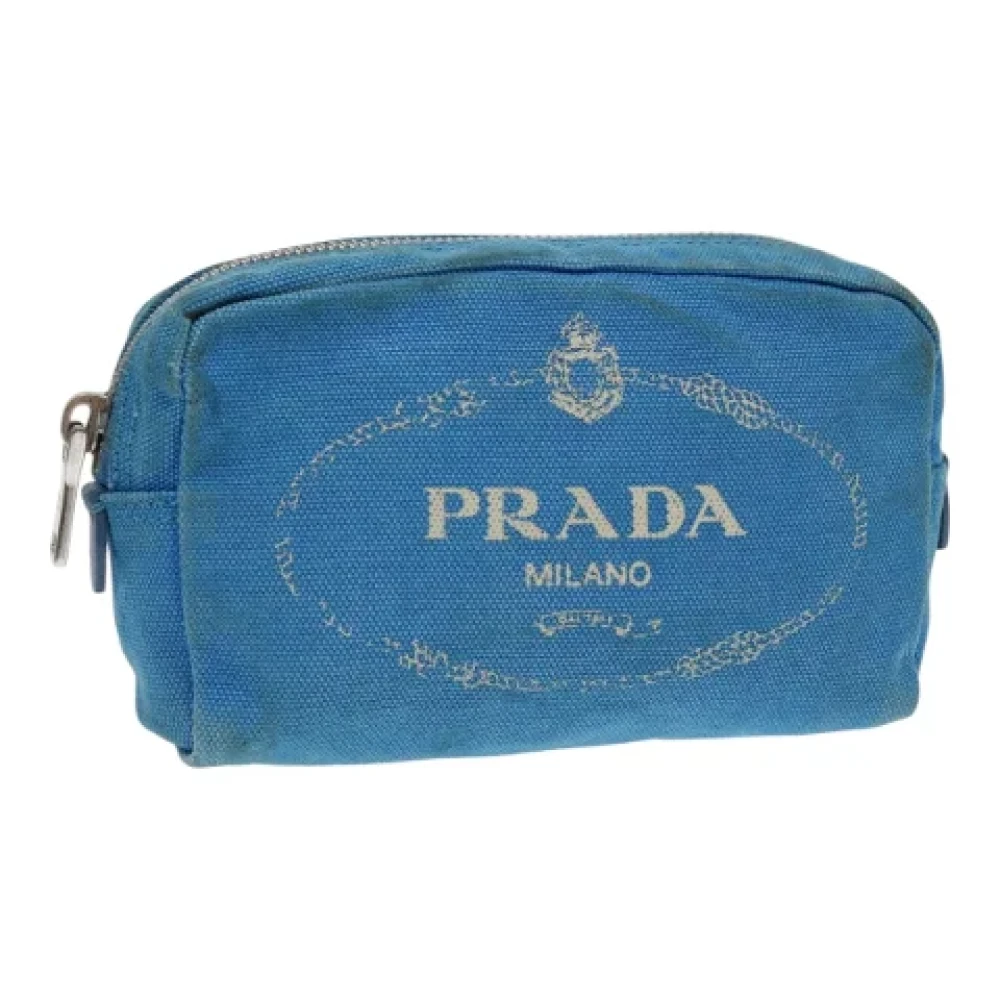 Prada Vintage Pre-owned Canvas pouches Blue Dames