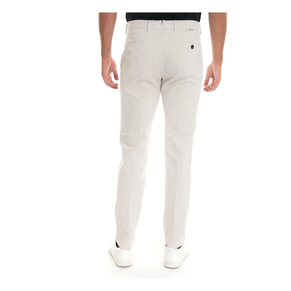 Berwich Slim Fit Chino Broek met Tegelprint Voering Beige Heren