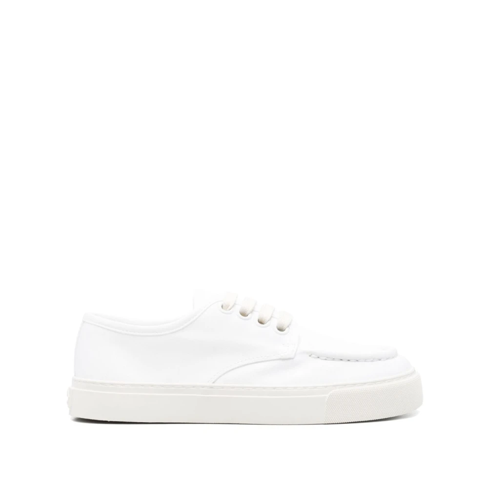 Prada Men's White Sneakers In Cotton Canvas - Image 3