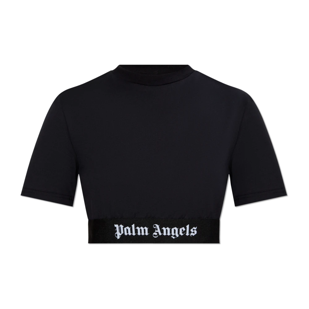 Palm Angels Top met logo Black Dames