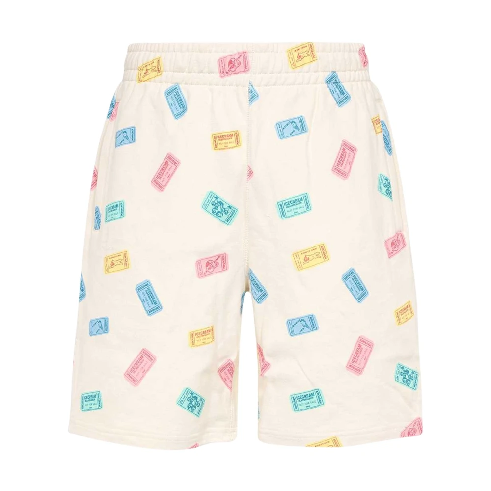 Icecream Gedrukte katoenen Bermuda shorts Beige Heren