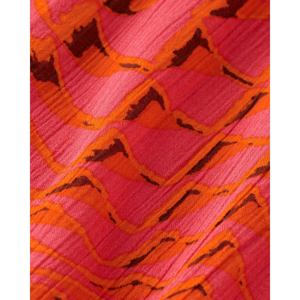 Scotch & Soda Gedrukte Crinkle Mini Jurk Red Dames