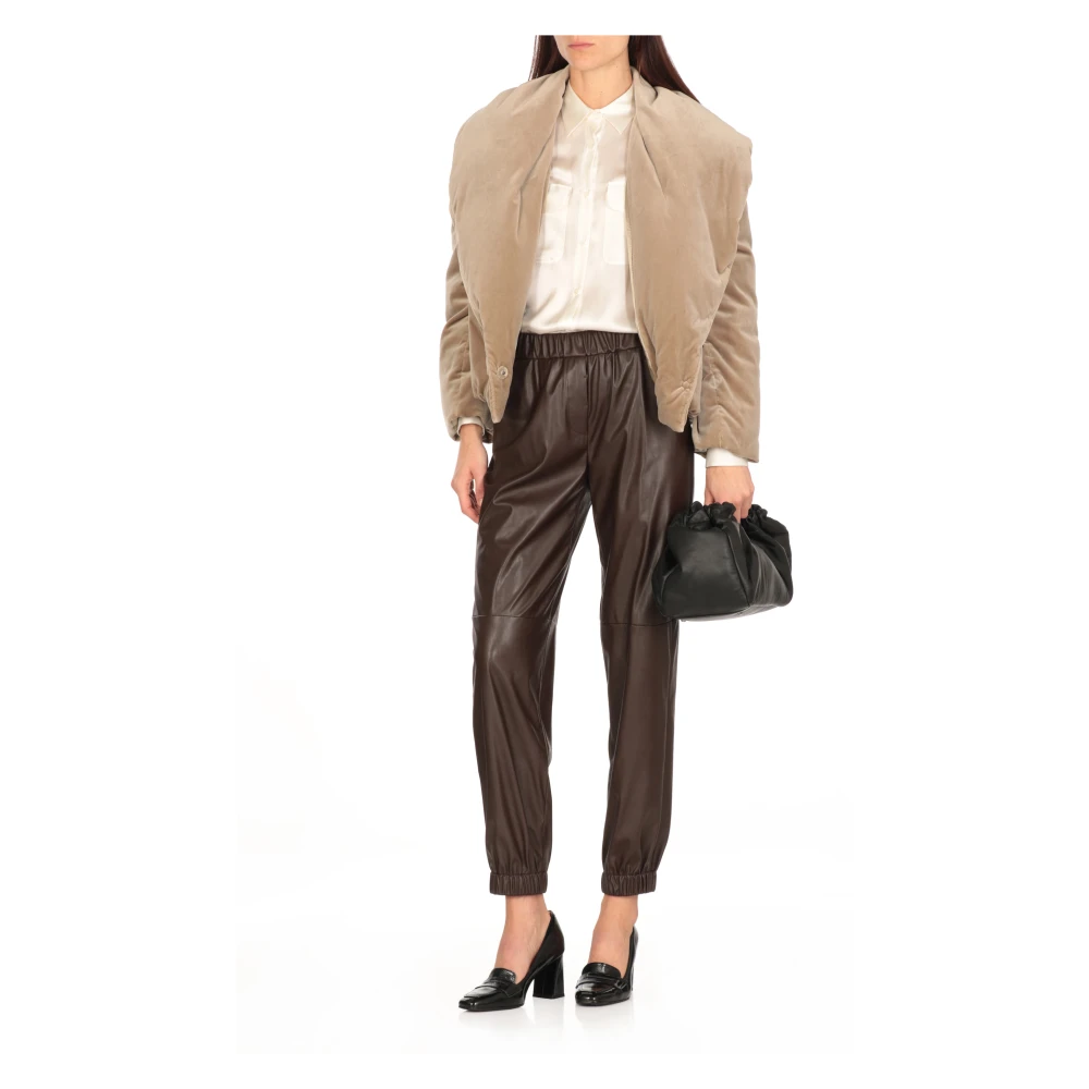 Antonelli Firenze Beige Katoenen Fluwelen Donsjas Beige Dames