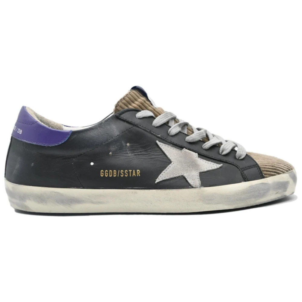 Golden Goose Superstar Svart Mocka Lila Sneakers Gray, Herr