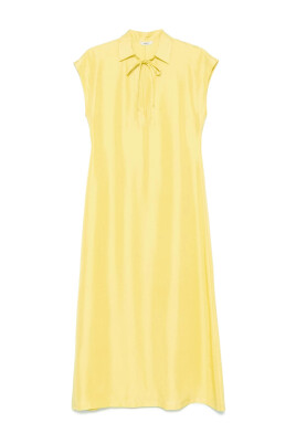 citron-yellow-classic-collar-dress