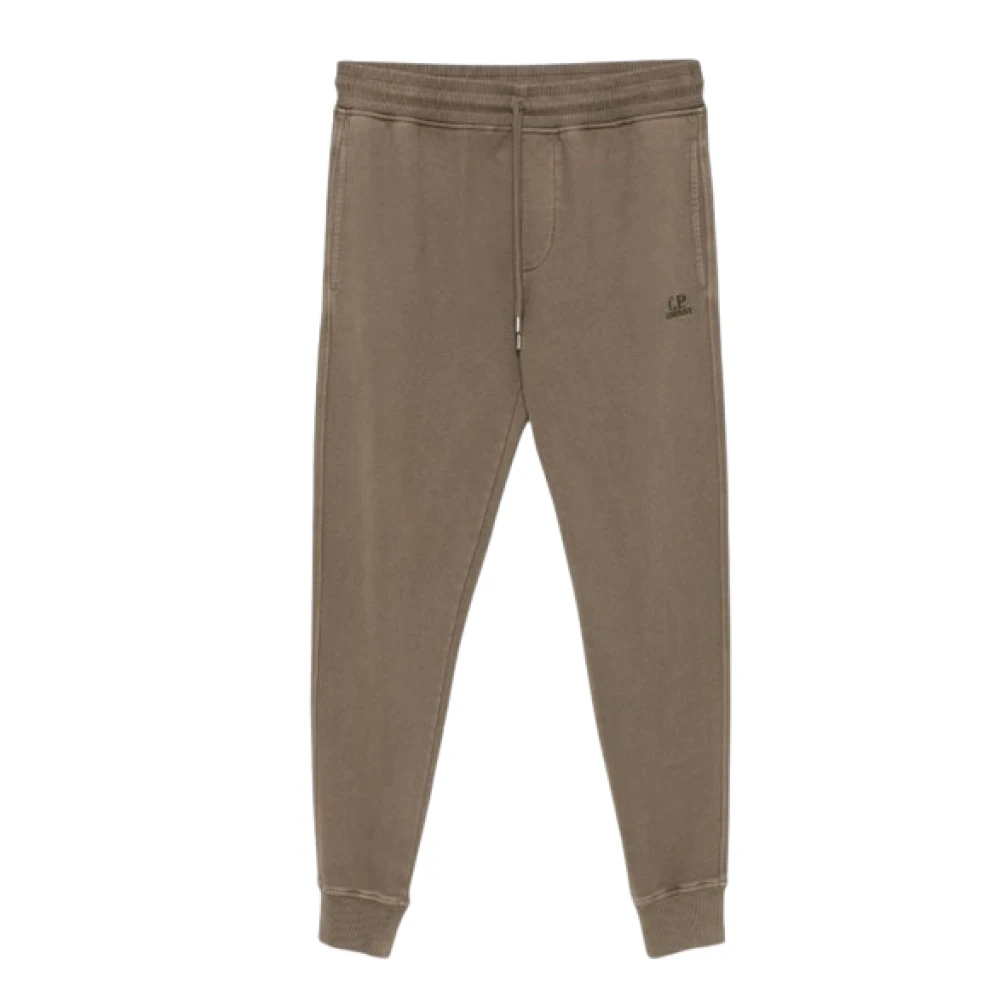 C.P. Company Logo-geborduurde Track Pants met Jersey Textuur Brown Heren