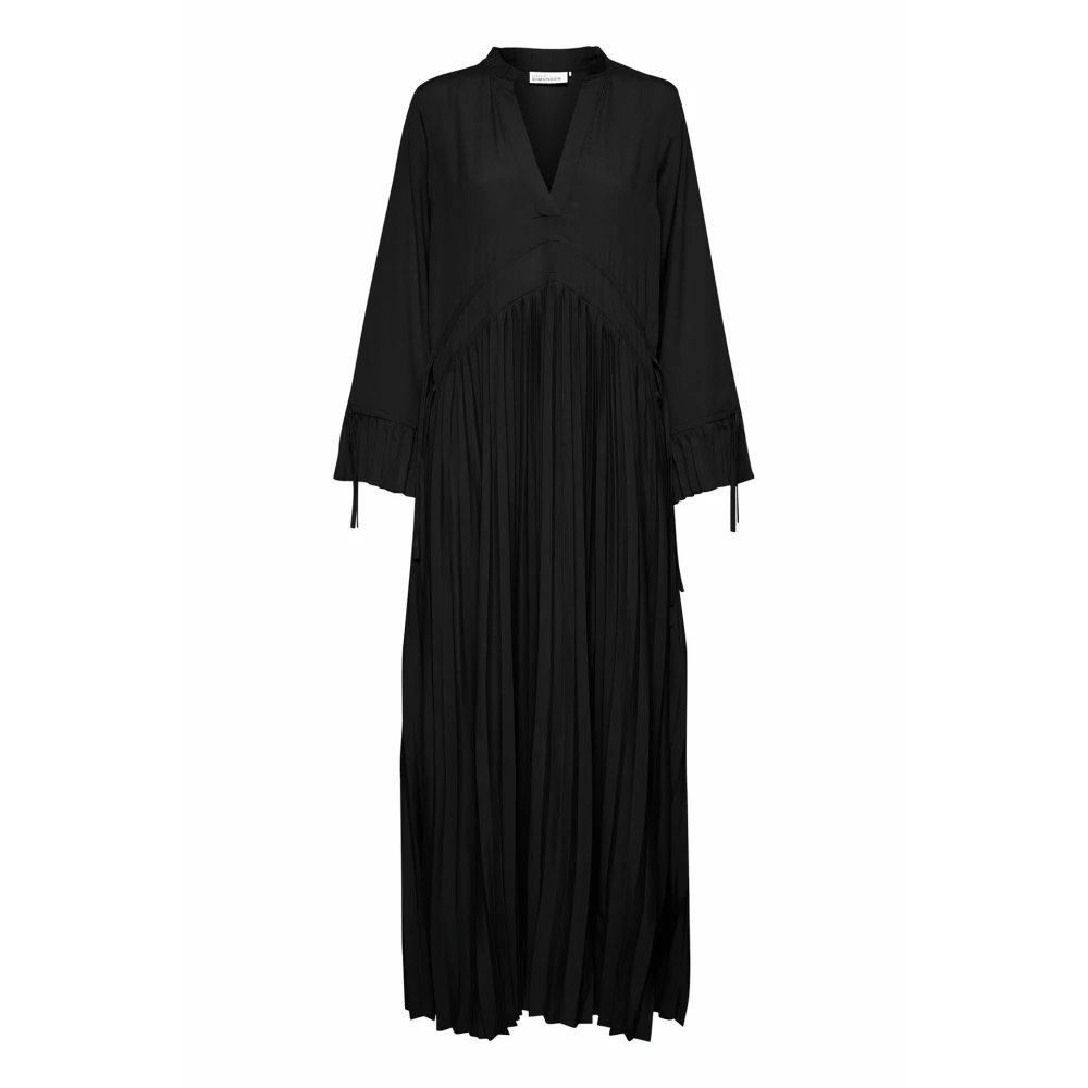 Karen by Simonsen Geplooide V-hals Jurk Meteoriet Black Dames