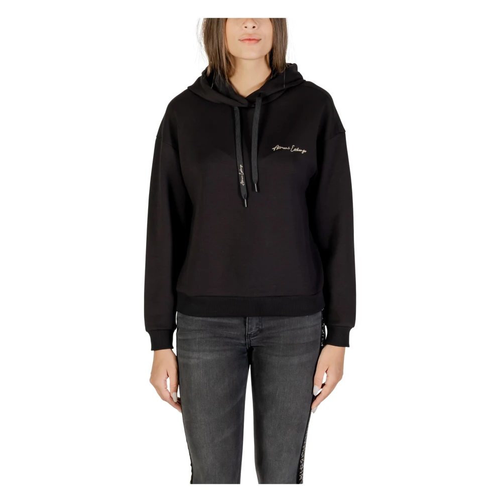Armani Exchange Svart Modern Stil Damhoodie