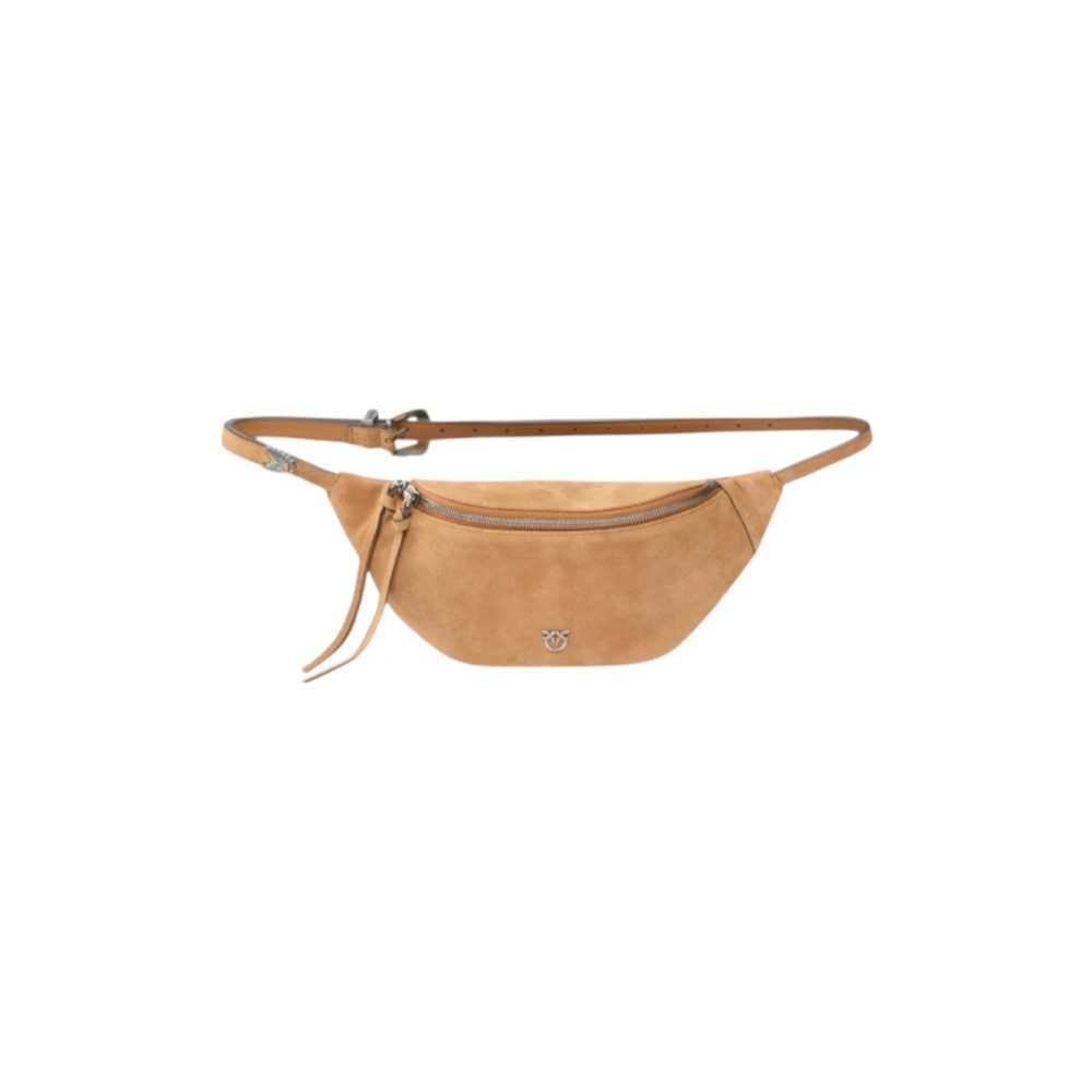 Pinko Women's Beige Bum Bags, One Size, Trittico Suede Belt Bag