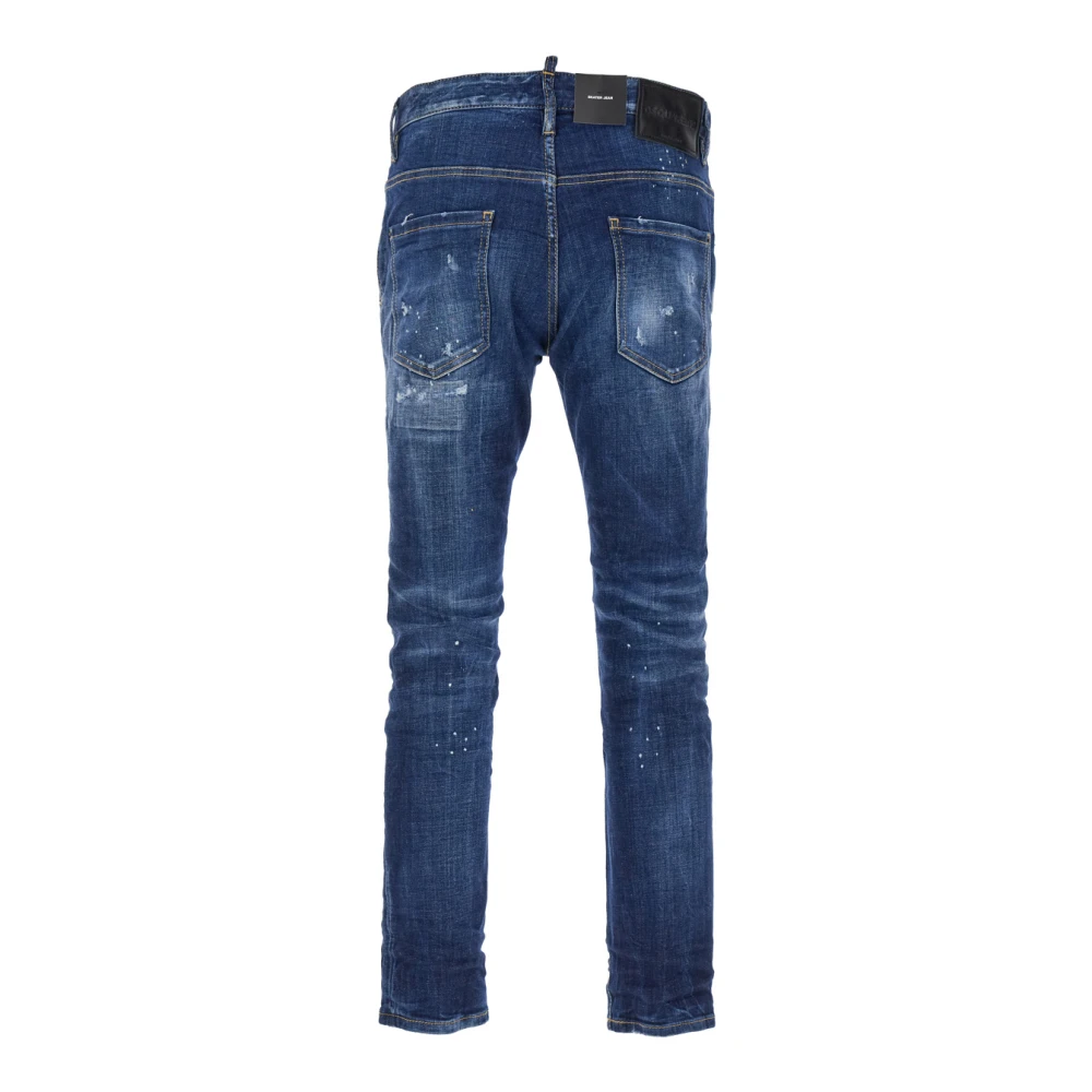 Dsquared2 Verf Vlek Skinny Jeans Blue Heren