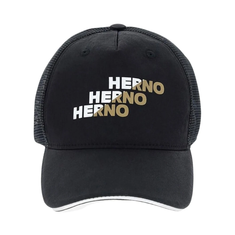 Herno Herr Svart Accessoarer S, Bomull, Stilren Baseballkeps