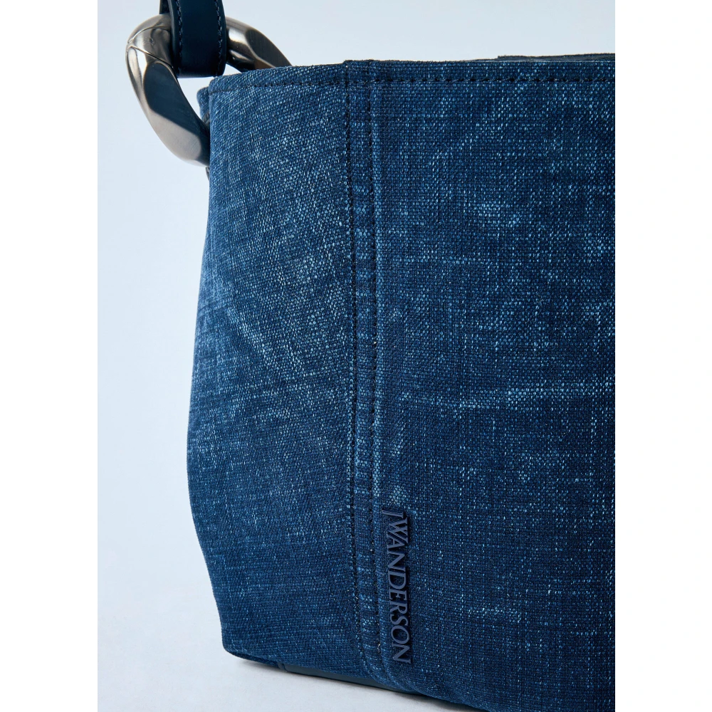 JW Anderson Denim Hoek Emmer Tas met Magneetsluiting Blue Dames