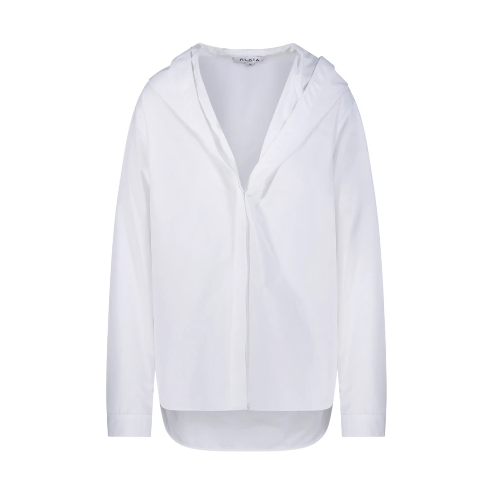 Alaïa Wit Hoodie Shirt White Dames