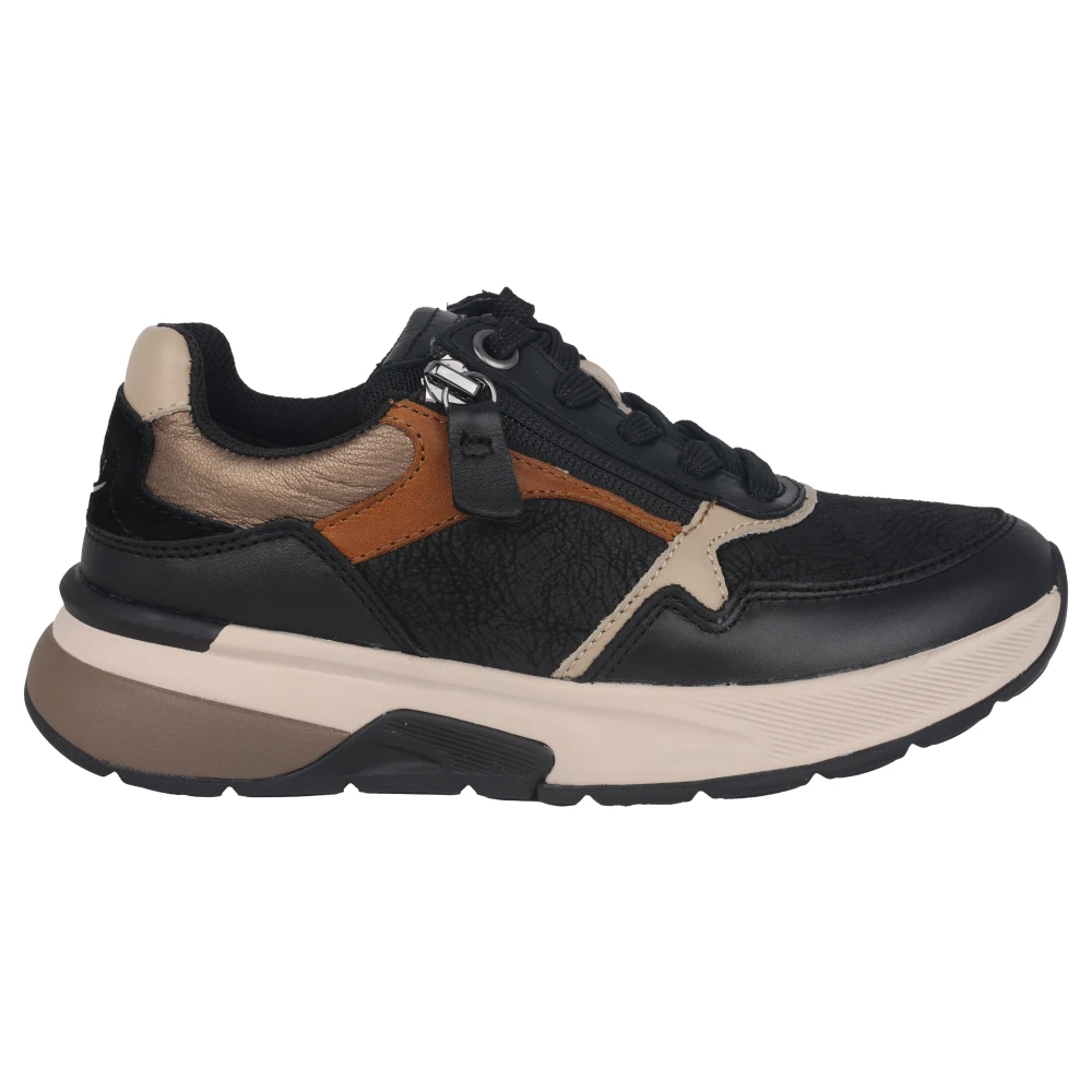 Gabor Rollende Sneaker Mix Dames Schoenen Zwart