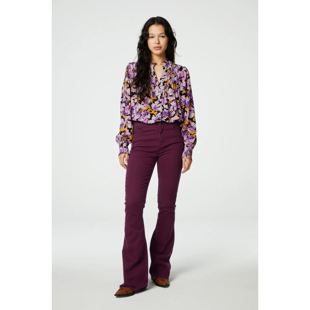 Fabienne Chapot Flare Denim Broek Purple Dames
