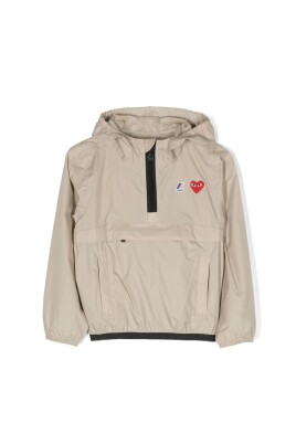 beige-logo-print-lightweight-hoodie-jacket