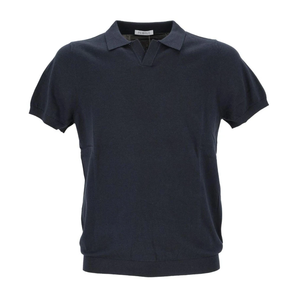 People of Shibuya Blauw Katoen Kasjmier Poloshirt Blue Heren