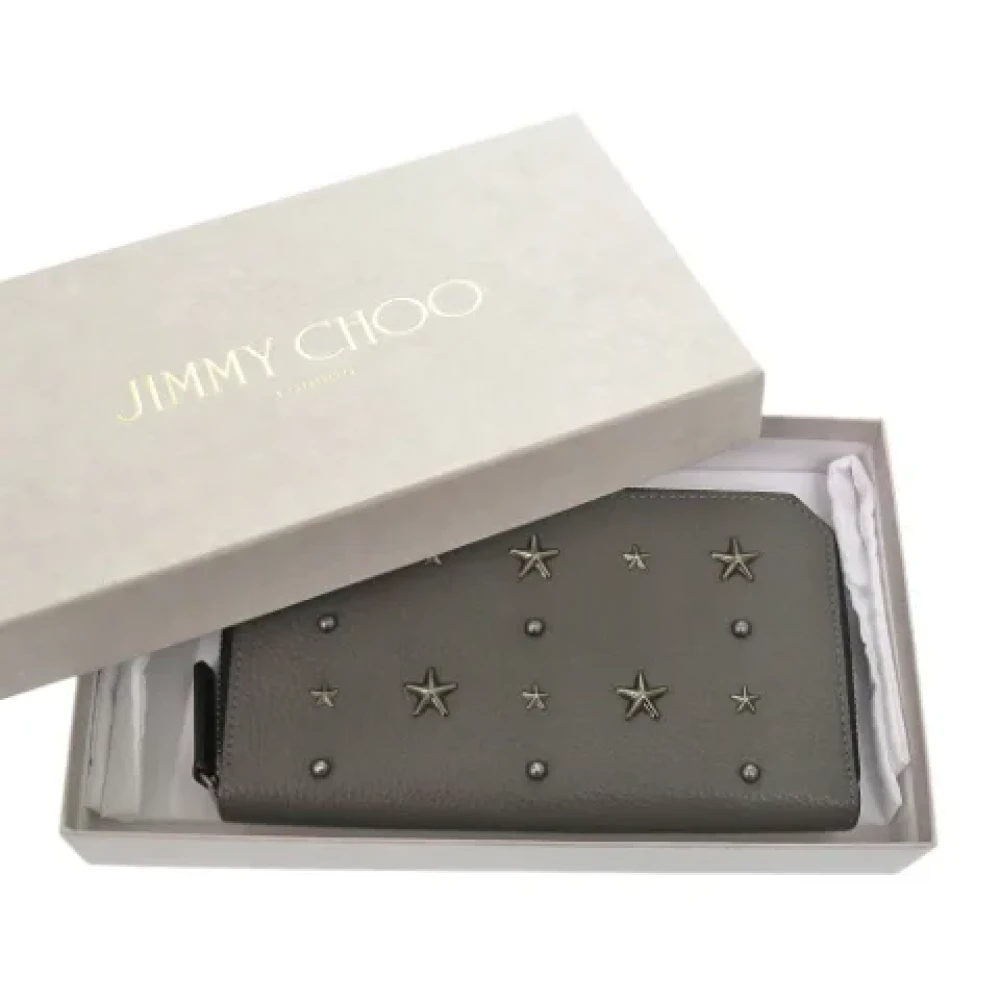 Jimmy Choo Pre-owned Leather wallets Gray Dames