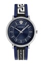 montre-bleue-v-circle-bracelet-cuir-textile