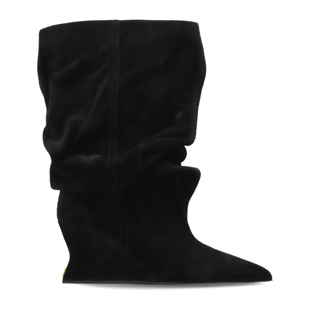 Balmain Stivaletti Zeppa In Suede - Immagine 2
