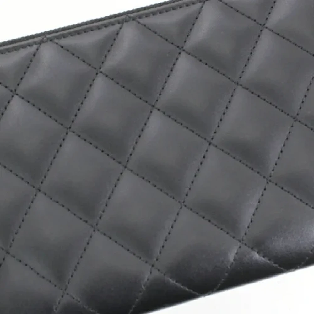 Chanel Vintage Pre-owned Leather wallets Black Dames